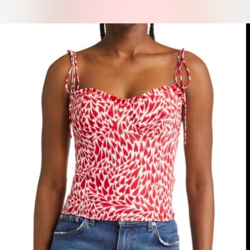 Reformation Red And White Patterned Camisole - image 1